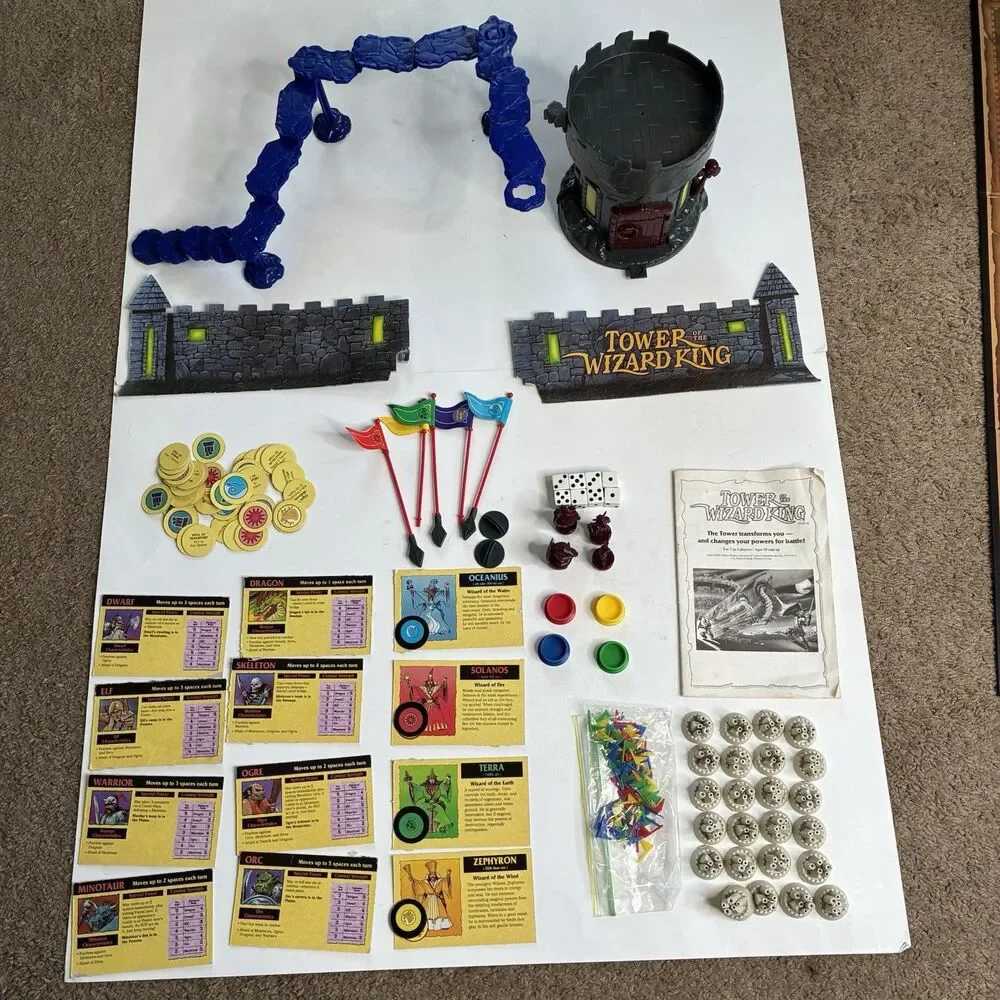 Tower of the Wizard King Parker Brothers 1993 Tower Game Figures Parts Pieces